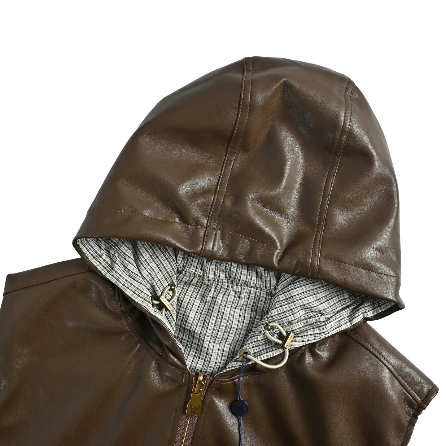 Louis Vuitton/Louis Vuitton checked leather double-sided vest